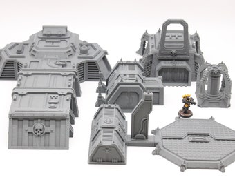 Large Bundle of DoW Style Chapter Sci Fi Buildings Terrain for 28mm Tabletop Miniature Wargaming