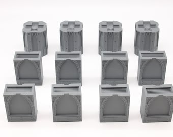 Terreinuitbreidingspakket Space Hulk-stijl: muurtoppers voor gebruik in Zone Mortalis en Necromunda van 28 mm