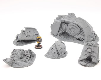 Bundle of Destroyed Titan Parts Scenery Scatter Terrain for 28mm Miniature Wargaming
