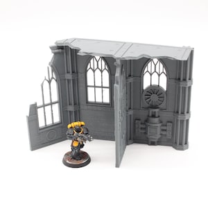 3D Printed &#39;J shape&#39; Ruined Wall Scenery Terrain for 28mm Tabletop Miniature Wargaming