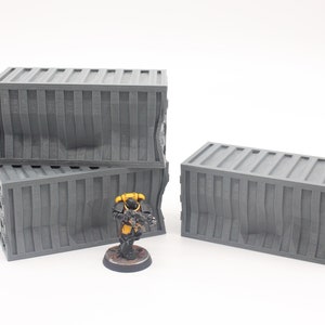3D Printed Damaged Shipping Containers Scenery Scatter Terrain for 28mm Tabletop Miniature Wargames