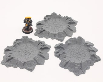 3D Printed Blast Craters Scenery Scatter Terrain for 28mm Tabletop Miniature Wargaming