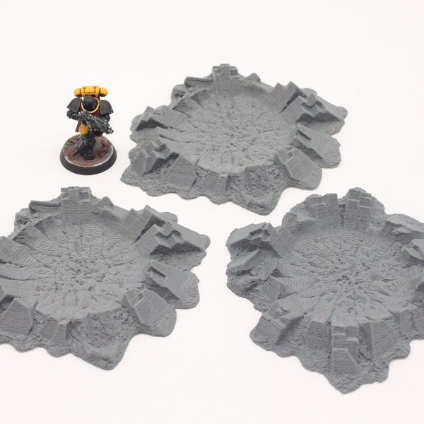 3D Printed Blast Craters Scenery Scatter Terrain for 28mm Tabletop Miniature Wargaming