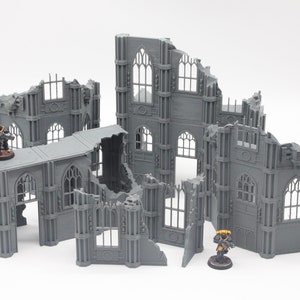 Bundle 2 of Large 3D Printed Gothic Ruined Buildings Scenery Terrain for 28mm Tabletop Miniature Wargaming