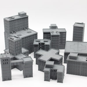 Expansion Bundle of 10 Large City Buildings Titanicus Battletech Terrain Scenery for 1/300 6mm Epic Scale Miniature Wargames image 2