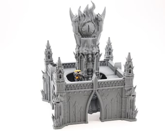 3D Printed Chaos Fortress with Platform Scenery Terrain for 28mm Tabletop Miniature Wargaming