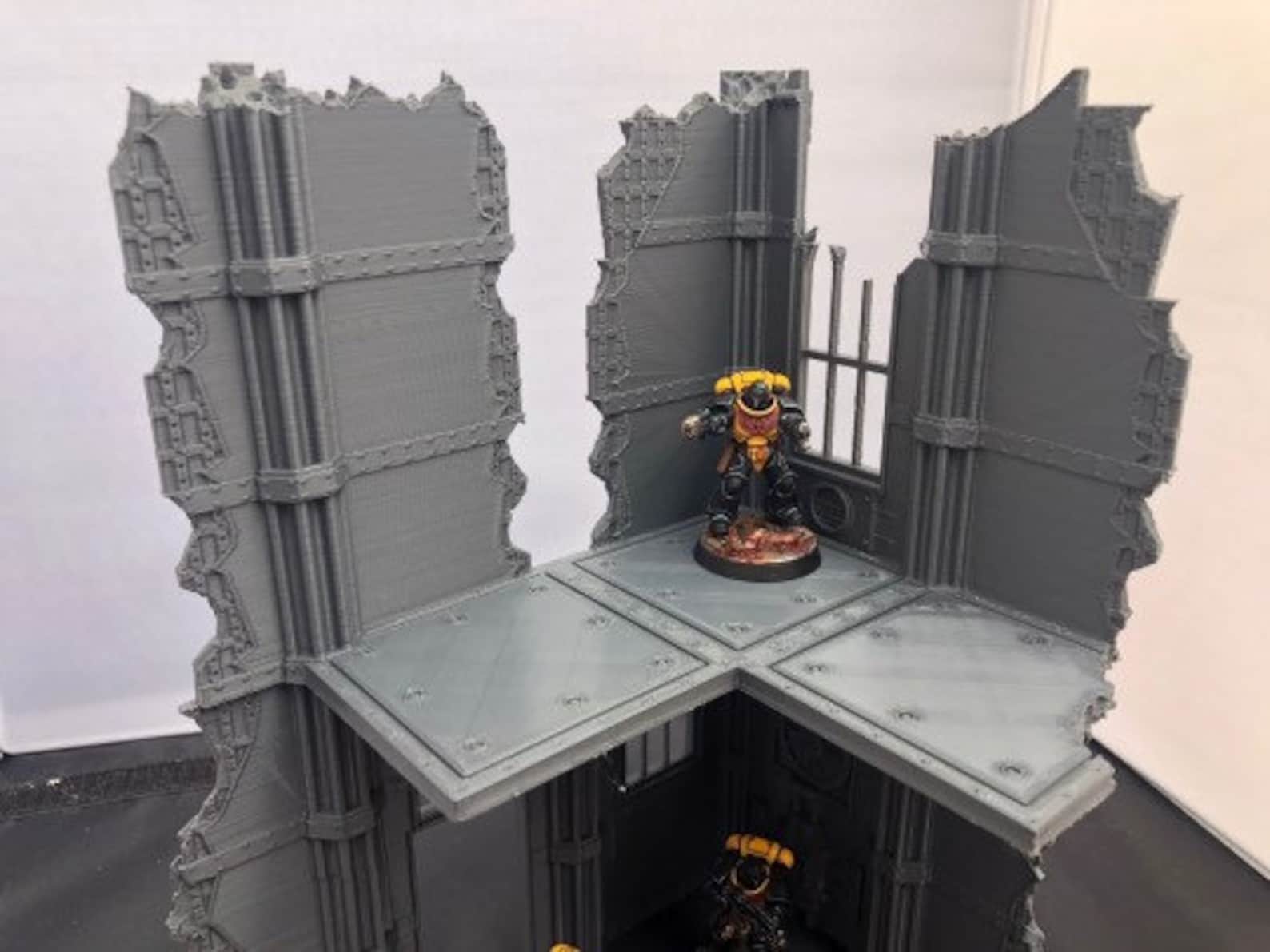3D Printed Large Two Level Gothic Ruined Building Terrain for | Etsy