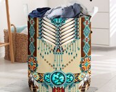 Native American Style Rattan Teaxture Laundry Basket SKY , Laundry Basket, Laundry Round Brown Basket, Laundry hamper, High Quality Basket