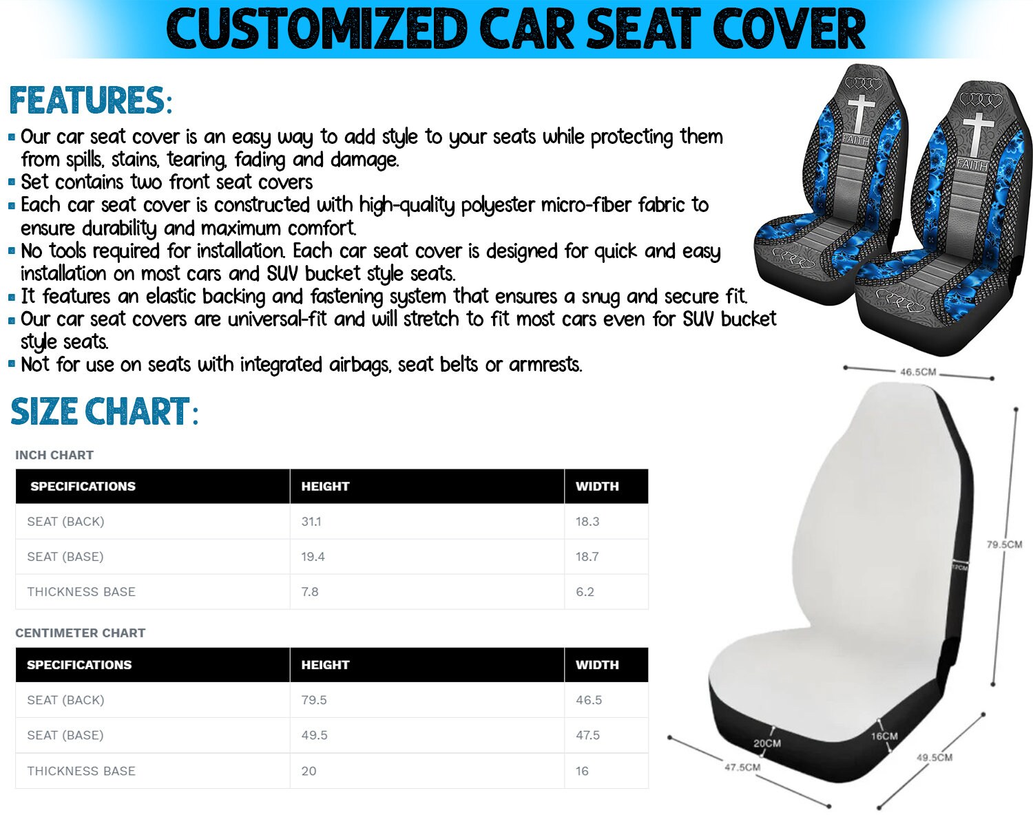 Bigfoot Seat Covers Pair Sasquatch Car Seat Covers Covers Etsy