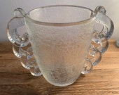 Amazing Original Pierre D 39 Avesn for Daum Handled Art Deco Glass Vase French 1930s