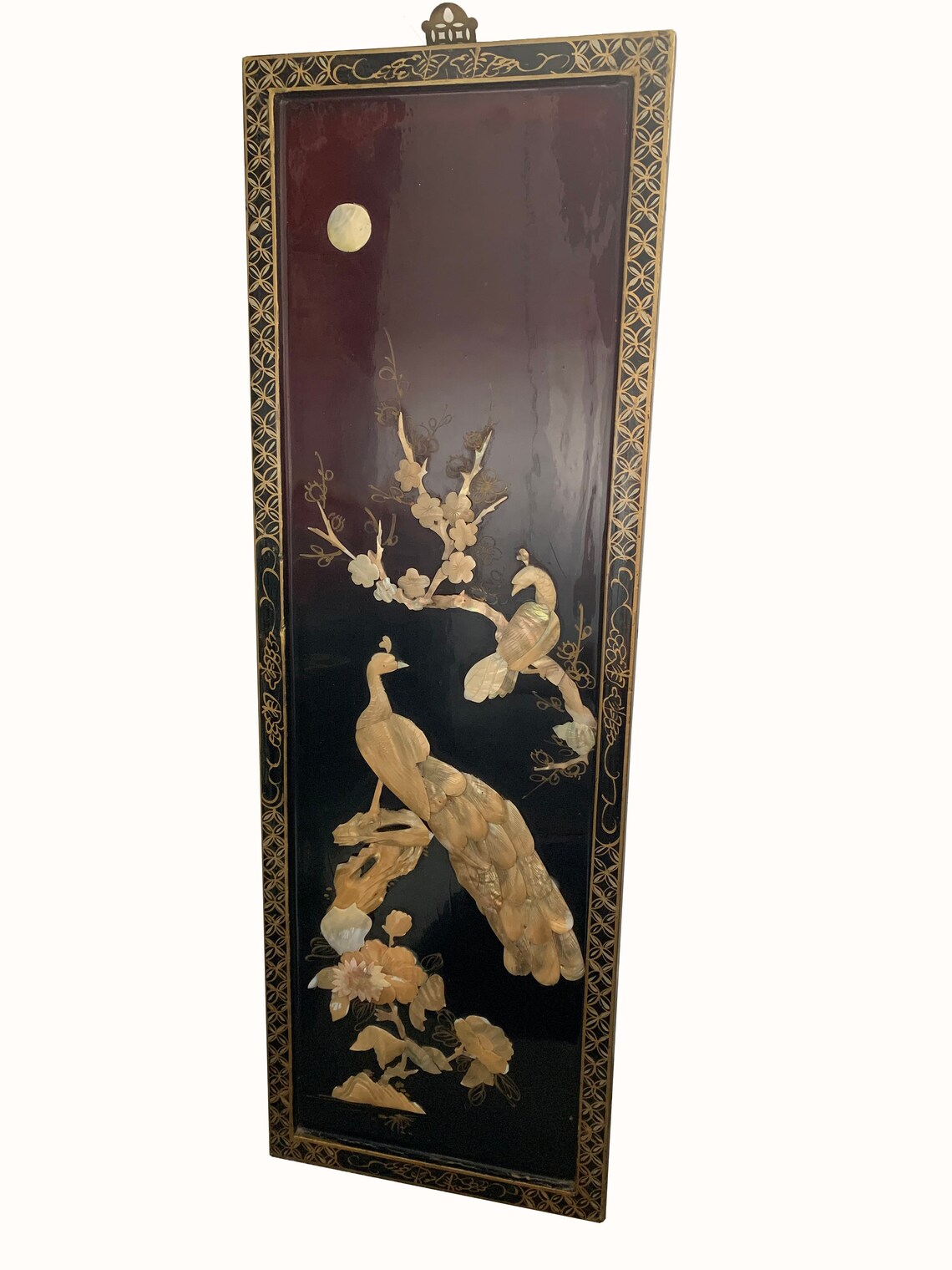 A BEAUTIFUL pair of East Asian Lacquer Wall Hanging Panels Etsy