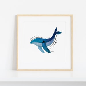 Jonah and the whale | Jonah 1:17 | Art Print | Bible Verse Art | whale | Christian Gift | nursery | Bible Promises | Children Gift