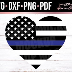 Delgada línea azul corazón bandera descarga instantánea, cortar archivo, svg, dxf, png, pdf