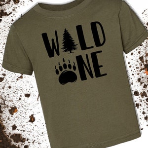 Wild One Svg Dxf Png Pdf – 1st Birthday Boy Woodland Bear Cut File – Kids Birthday Shirt Design for Cricut Silhouette – Digital Download