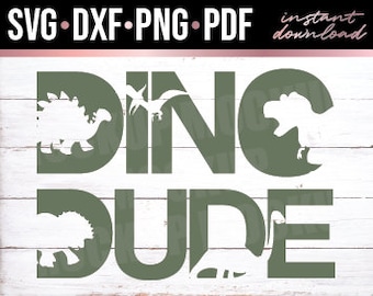 Dino Dude T-Rex Svg – Dinosaur Cut File for Cricut and Silhouette – Kids Dinosaur Shirt Design – Instant Download png dxf pdf