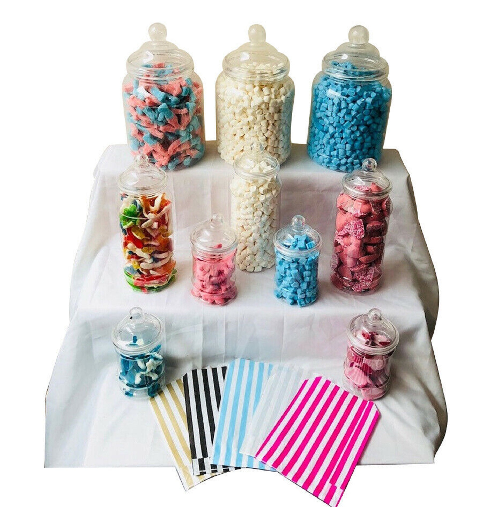 Candy Buffet Kit Party Clear Plastic Sweet Jar Bundle 10 Etsy