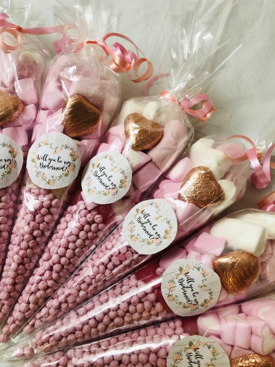 Personalised Sweet Cones Will You Be My Bridesmaid Wedding Etsy UK