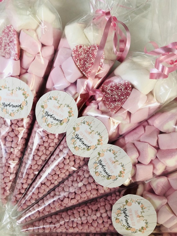 Thank You for Being Our Bridesmaid Wedding Sweet Candy Cones Sweets Favour Cone
