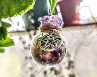 Mini Glass Anti-Anxiety Witch Ball - Home Blessing Ball - Home Protection Ball - Plant Decor - Banish Negativity - Warding - Spell Ball