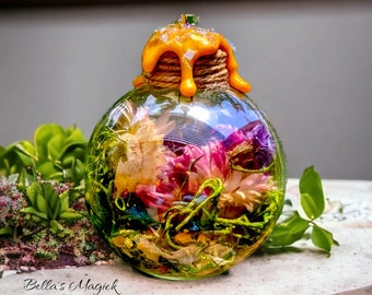 Iridescent Creativity Glass Witch Ball - Home Blessing Ball - Home Protection Ball - Witches Amulet - Banish Negativity - Spell Ball