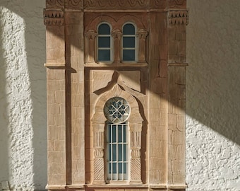 Handcrafted wooden lamps inspired by the Oni Synagogue