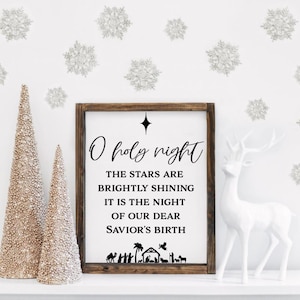 Christmas farmhouse sign / O Holy night / Christ / Christmas / Nativity / Jesus / Christmas wall Decor / Christmas Sign