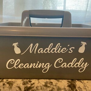 Personalised Cleaning Caddy Vinyl Label.  Home Storage, Organisation.