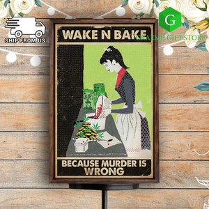 Baking Murder Is Wrong Custom Poster, Funny Kitchen Decor - Wander