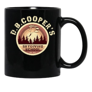 Db Coopers Skydiving School Black Coffee Mug, Gift Coffee Mug