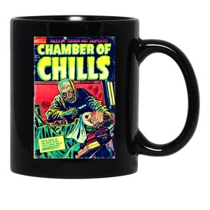 Chamber Of Chills Mug | Retro 1950s Horror Comic Black Cup