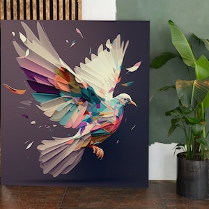 Serene Holy Spirit Dove Wall Art Print or Digital Download, Christian Religious Home Decor