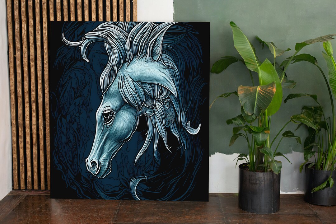 Hippocampus Mythical Creature Digital Download Wall Art Legendary Print