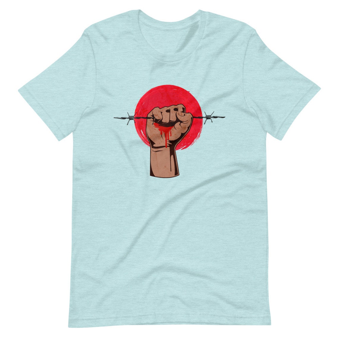 Bleeding Fist TShirt A Statement Against Injustice Etsy