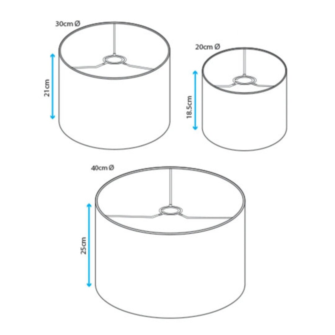 Mid Century Lampshade Half Moon Drum 20cm 30cm 40cm | Etsy