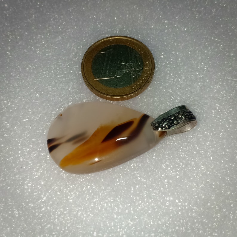 33X22mm Amazing Natural Montana Agate Pear pendant With German Silver Loop
