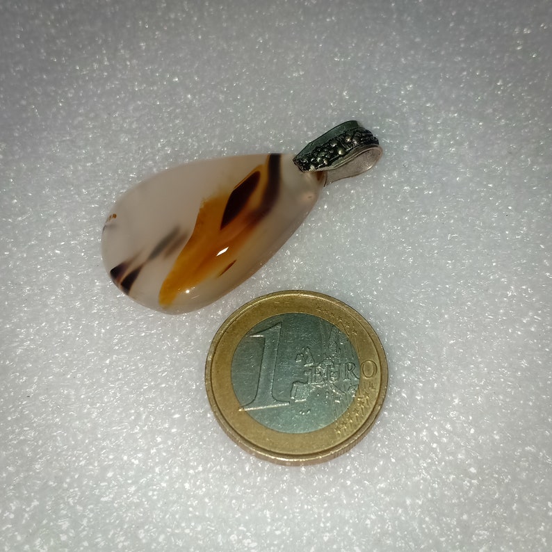 33X22mm Amazing Natural Montana Agate Pear pendant With German Silver Loop