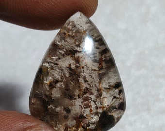 AAA+Top Quality 32x24x10MM Natural Lodolite Garden Quartz  Pear Shape Pendant Loose Gemstone Cabochon For Healing Jewelry