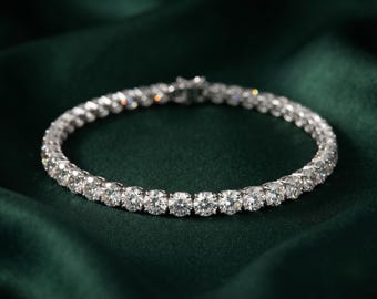 Bracciale tennis di lusso con diamanti rotondi da 7,86 ct, regalo di anniversario per lei