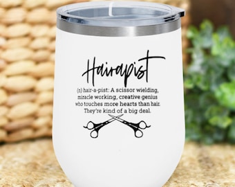 Vaso de vino sin tallo para peluquero, regalo divertido para peluquero, copa de vino de acero inoxidable para peluquero, peluquero gracias