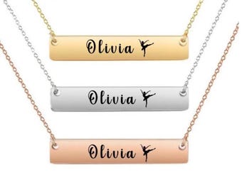 Girls Dance Gift, Personalized Dance Necklace, Engraved Pendant Charm Dance  Jewelry, Dancer Teams, Dancer Gifts