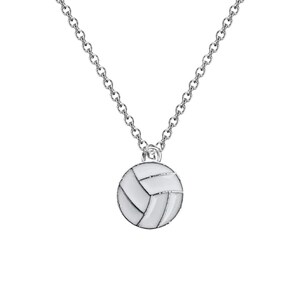 Collier de volleyball blanc avec carte de message inspirante, cadeau de bijoux motivant pour les filles, les joueurs et les amateurs de volleyball