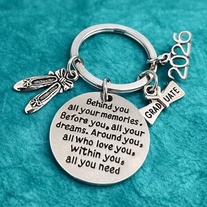 Graduation Ballet Keychain with 2026 Charm and Inspirational Quote Gift for Dancer Graduate Senior Keepsake Personalized Present
