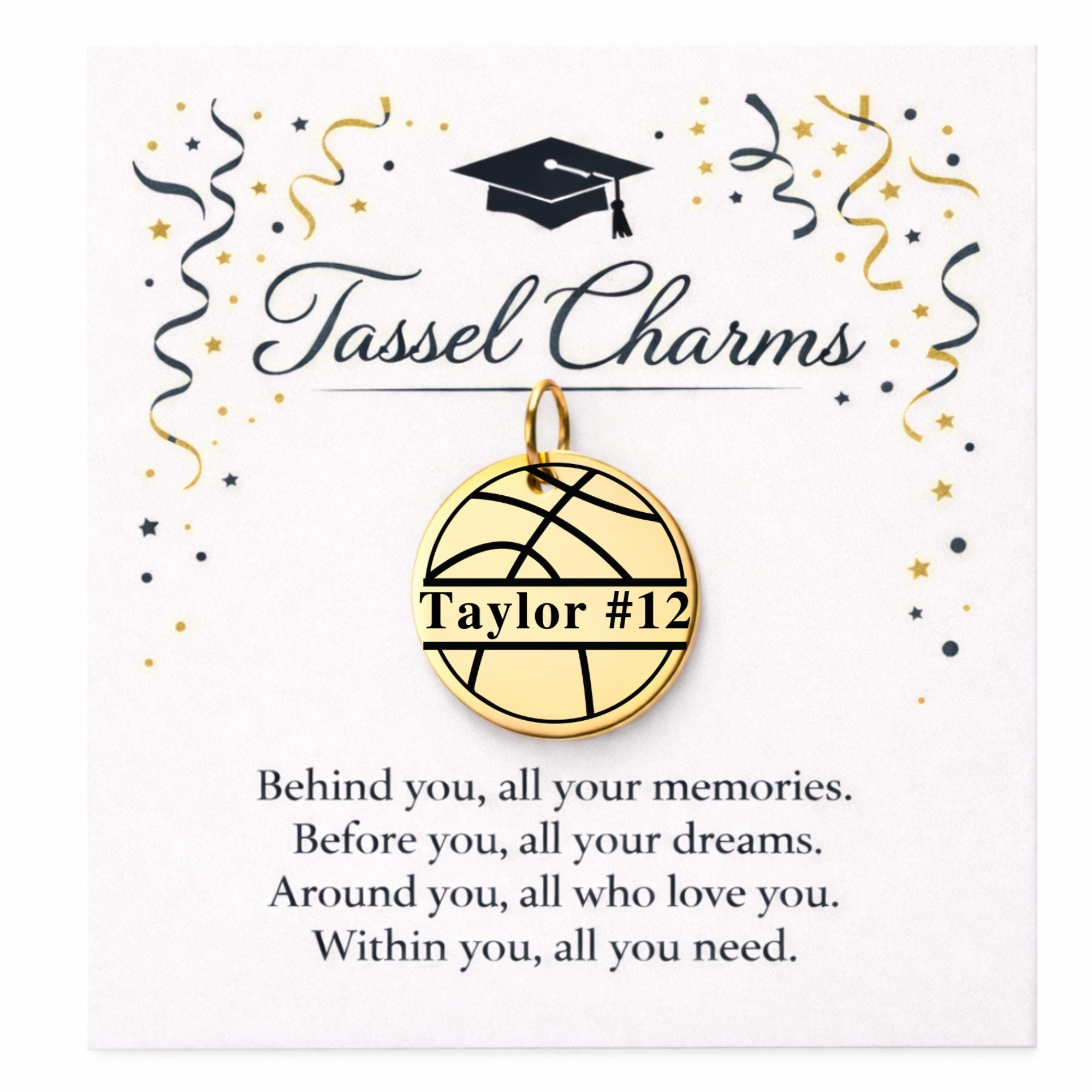 Personalized Basketball Graduation Tassel Charm 2026 Basketball Player ...
