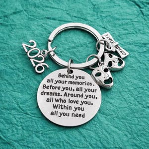 Drama Keychain Theater Gift Tragedy Masks Keychain 2026 Graduation Gifts Drama Students Actor Actress Gift, High School, Inspirational