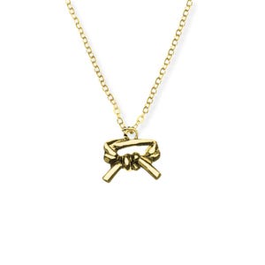 Gold Martial Arts Belt Necklace for Girls – Karate Taekwondo Jiu Jitsu Jewelry Gift for Athlete, Instructor or Belt Promotion