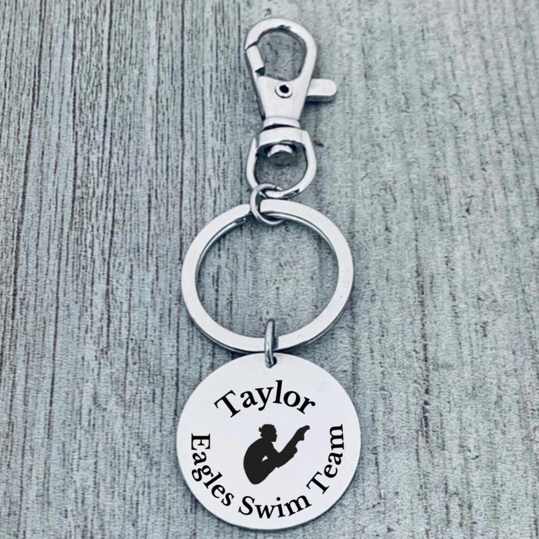 Custom Engraved Swim Team Diver Keychain – Personalized Stainless Steel ...