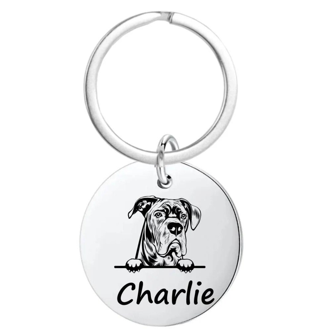 Cane Corso Gifts ,personalize Cane Corso Keychain, Custom Engraved Dog ...