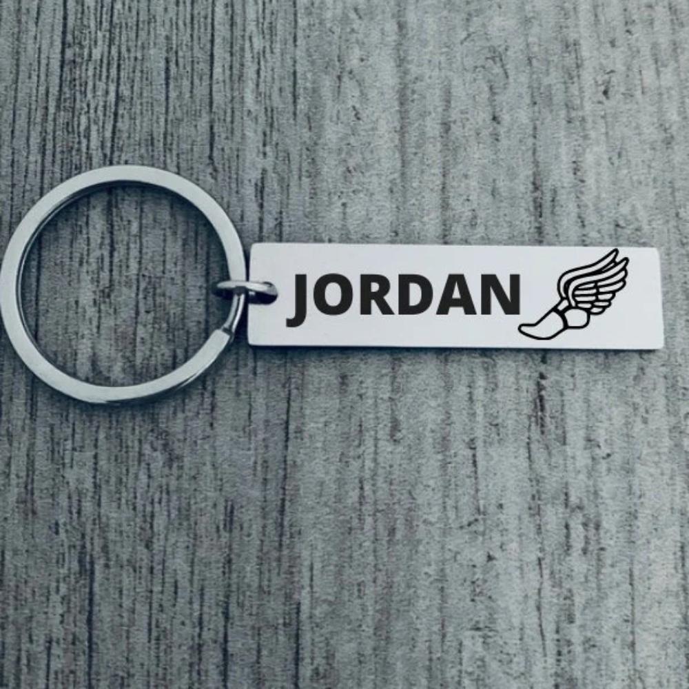 Track Keychains Personalized Track and Field Keychain Name Engraved, Running Charm ...