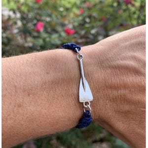 Row Oar Charm Bracelet, Rowing Jewelry, Adjustable Rope Oar Charm Bracelet for Men and Women Rowers, Crew Team