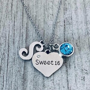 Third Time Charm Sweet 16 Heart Charm Bead - Fits European Charm Bracelets (23.55x14.40mm)